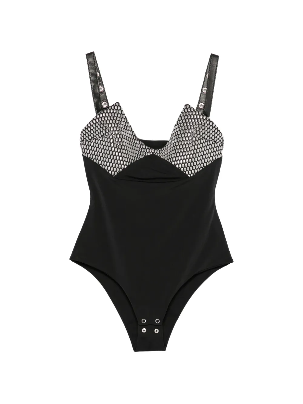MITILIANE COUTURE leather-straps studded bodysuit