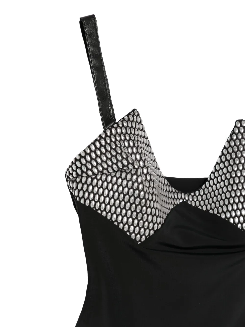 MITILIANE COUTURE Body met leren bandjes en studs Zwart