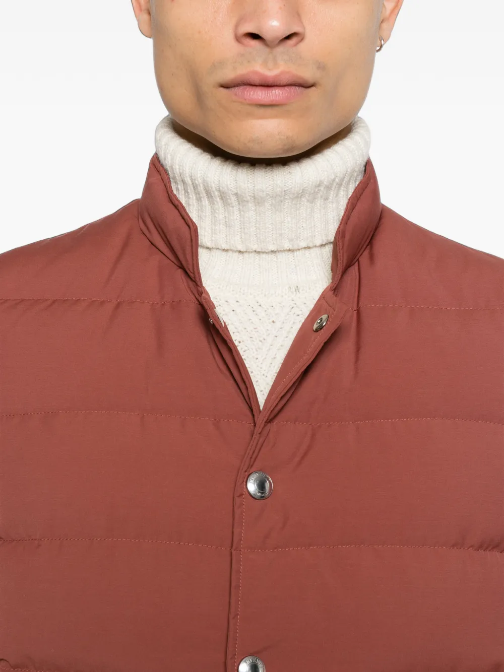 Eleventy Bodywarmer met hoge hals Rood