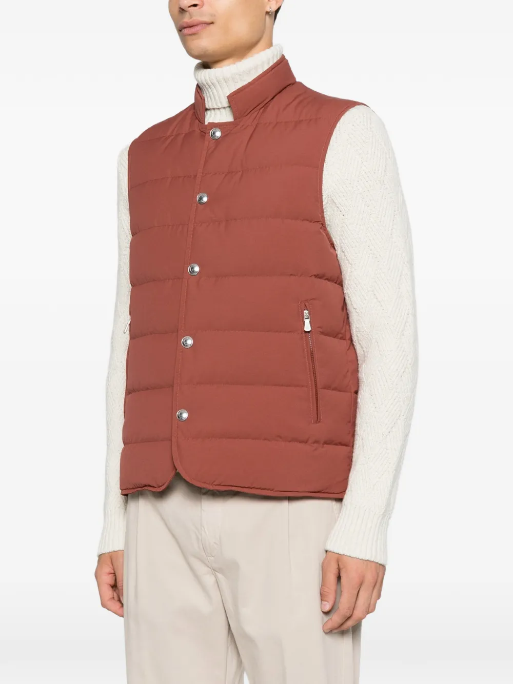 Eleventy Bodywarmer met hoge hals Rood