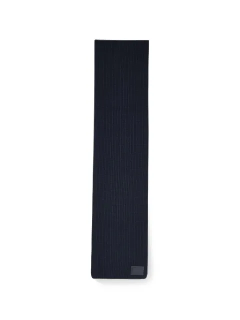 Dolce & Gabbana logo-patch ribbed-knit cashmere scarf