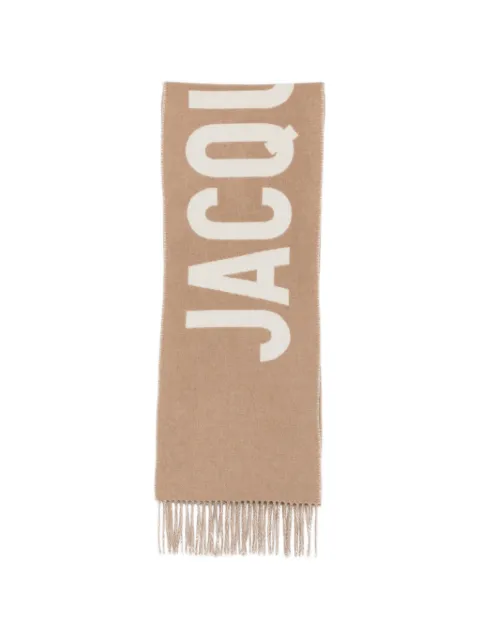 Jacquemus logo-intarsia fringed scarf