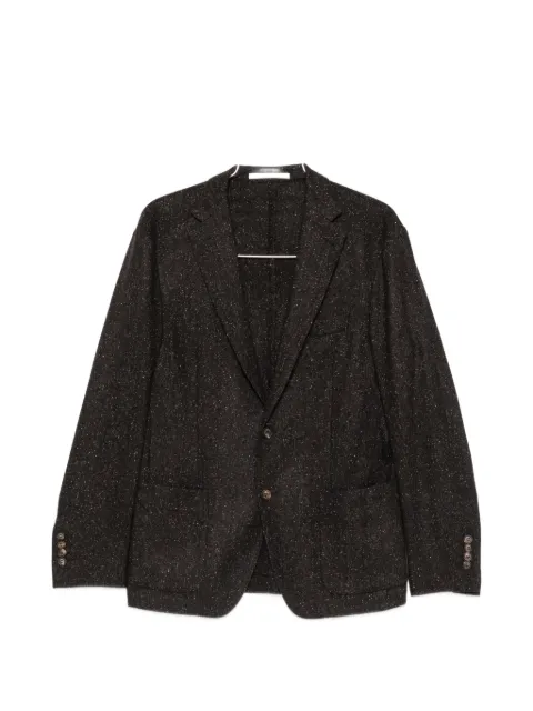 Eleventy herringbone-knit single-breasted jacket
