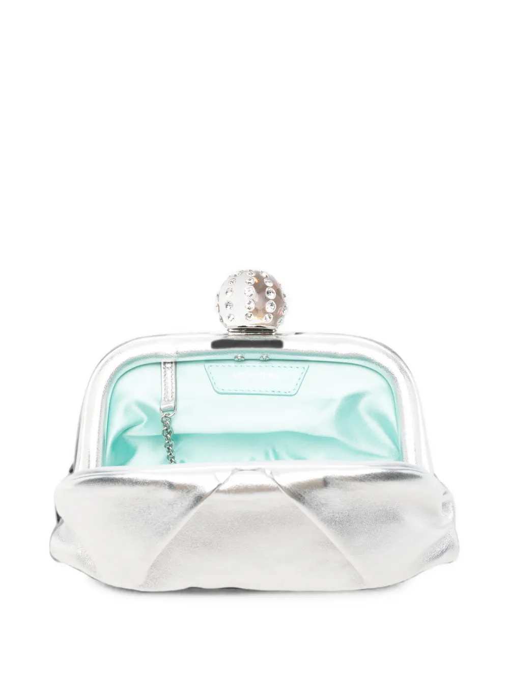 Aquazzura Mini Tequila Clutch Bag in Silver, view 5