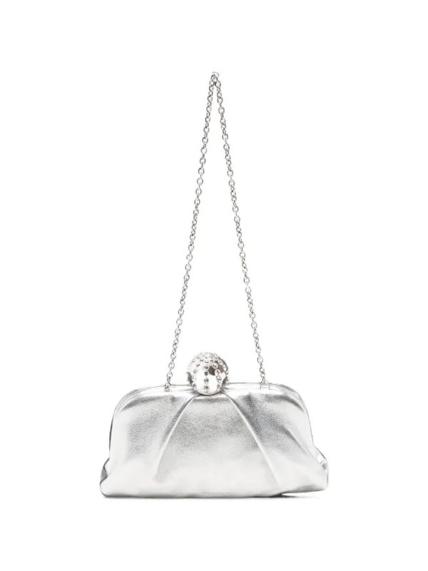 Aquazzura Mini Tequila Clutch Bag in Silver
