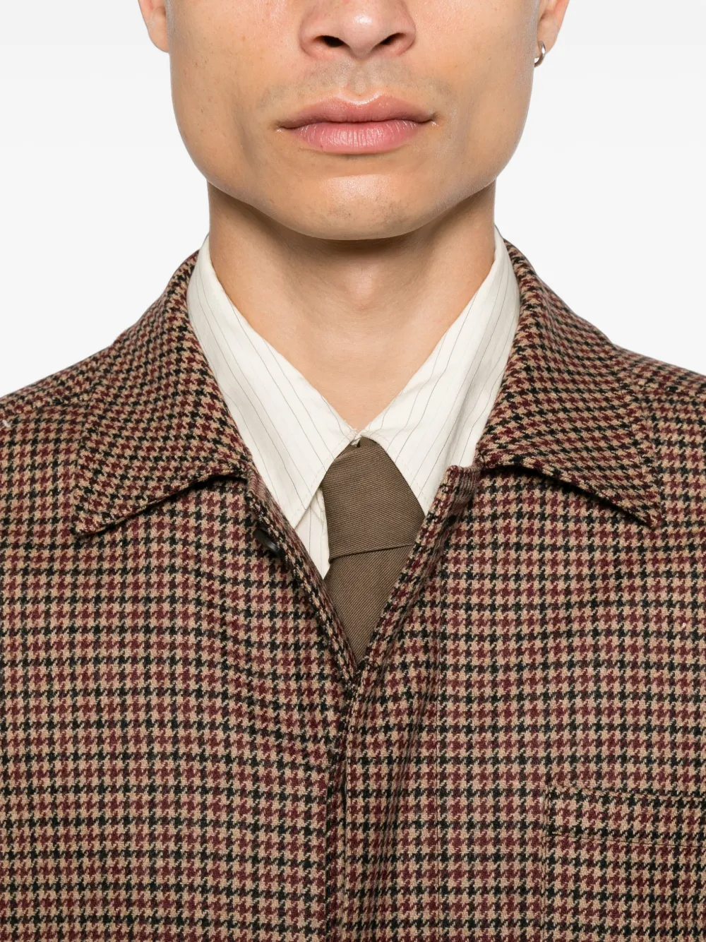 Eleventy Jack met pied-de-poule print Bruin