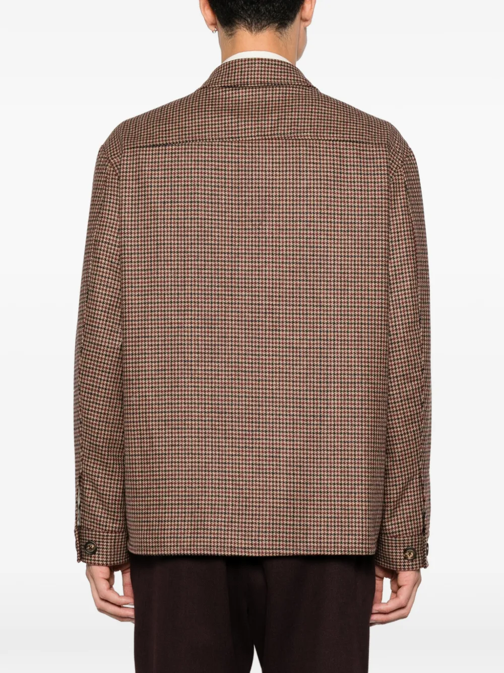 Eleventy Jack met pied-de-poule print Bruin