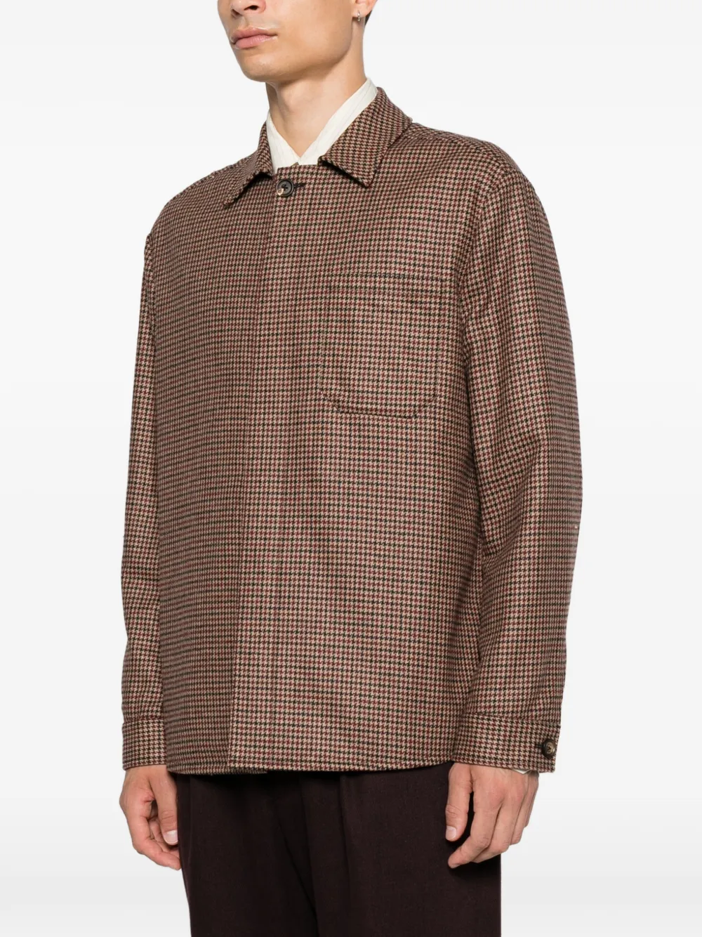 Eleventy Jack met pied-de-poule print Bruin