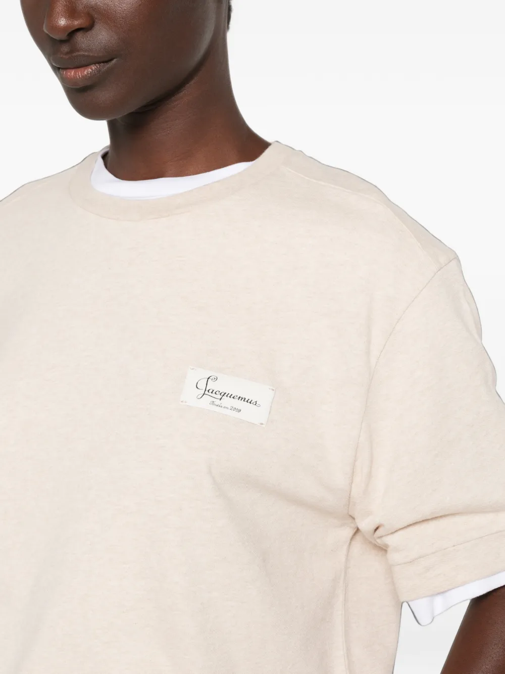 Jacquemus logo-patch T-shirt Beige