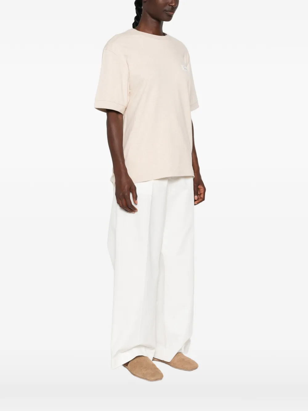 Jacquemus logo-patch T-shirt Beige