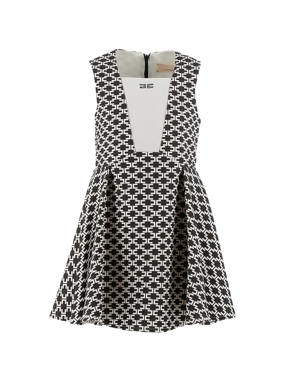 Elisabetta Franchi Kids robe plissée à logo imprimé - Noir