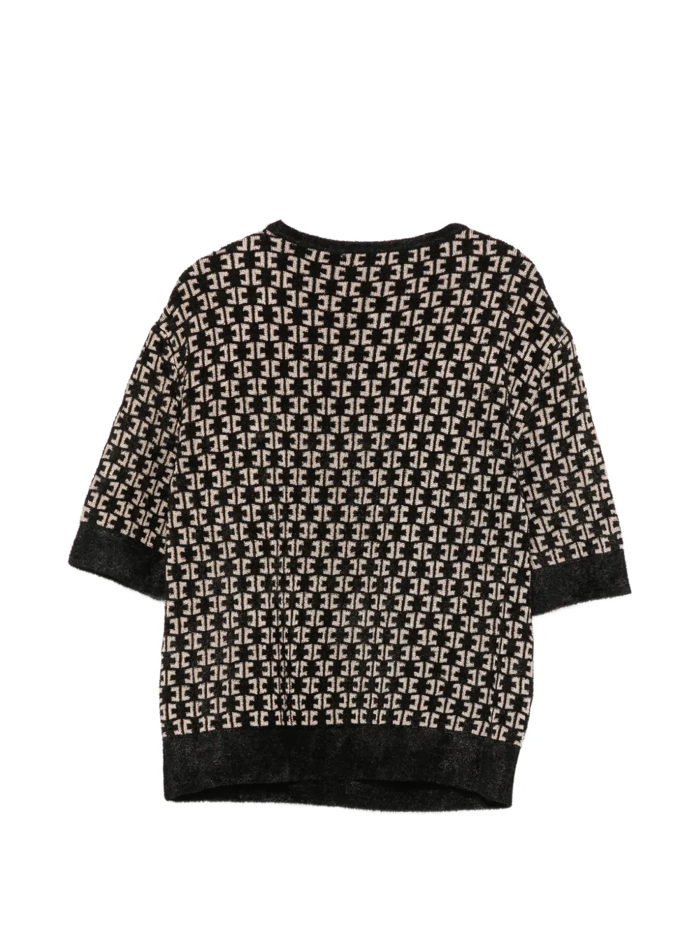 Elisabetta Franchi Kids Trui met monogram-patroon en knoopdetail Zwart