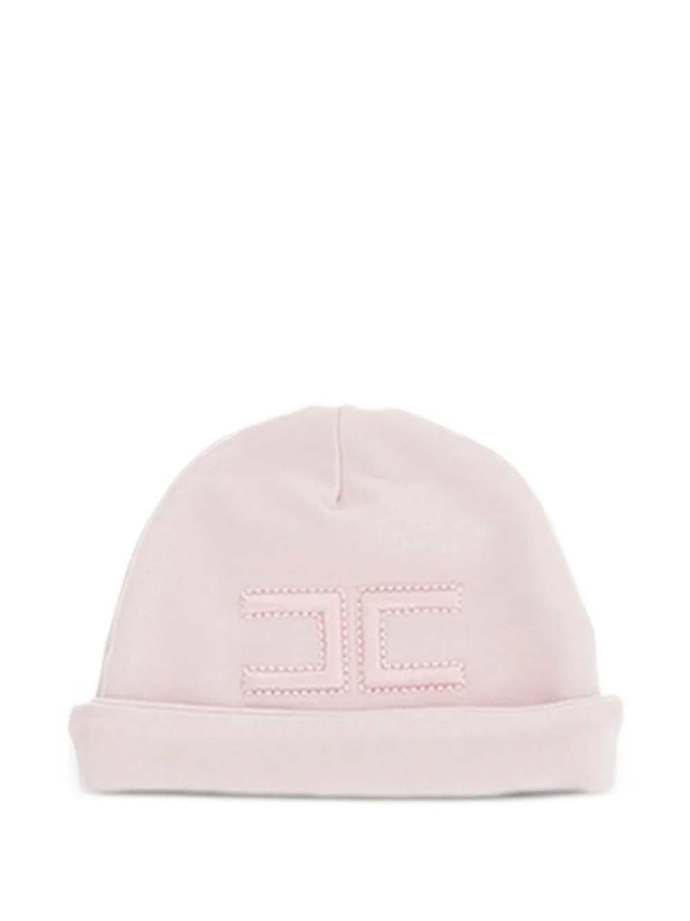 Elisabetta Franchi Kids logo-embroidered beanie hat - Rosa