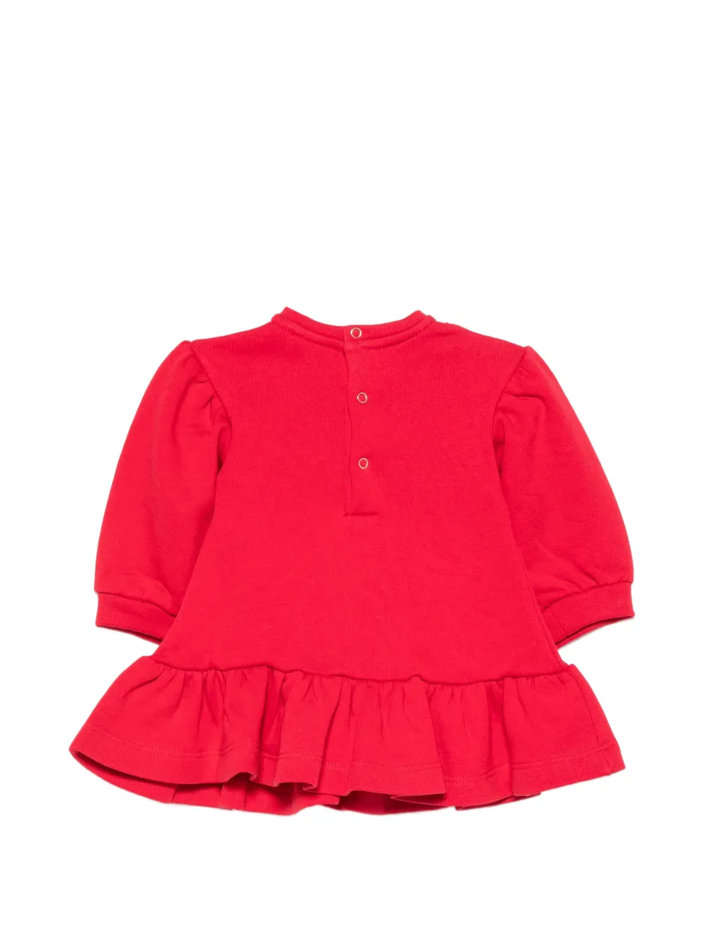 Elisabetta Franchi Kids Jurk met geborduurd logo en ruches bij de zoom Rood