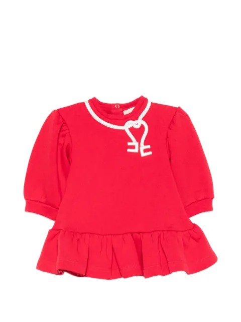 Elisabetta Franchi Kids logo-embroidered ruffled-hem dress