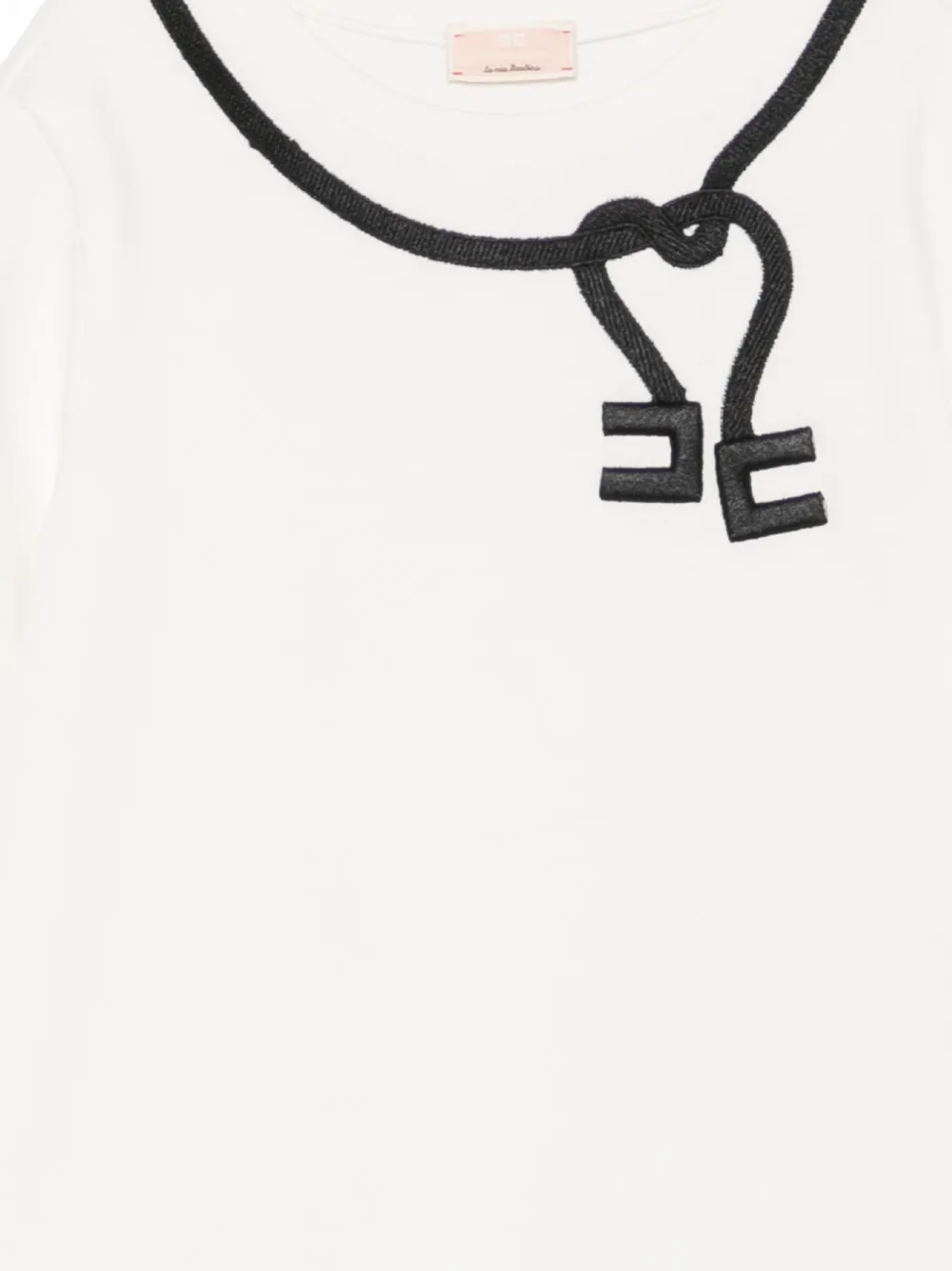 Elisabetta Franchi La Mia Bambina Jurk met geborduurd logo Wit