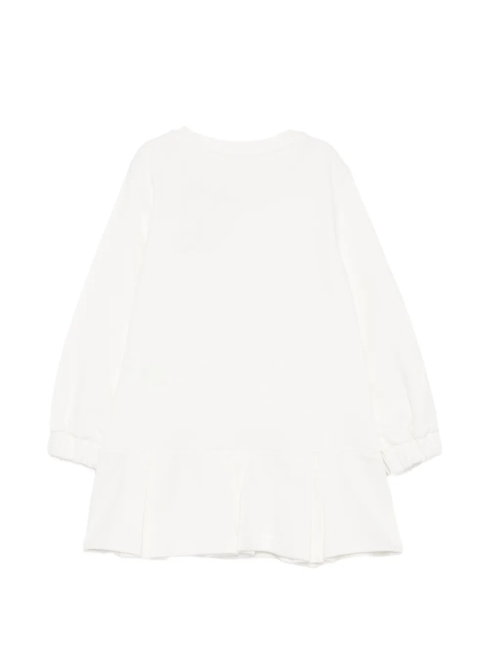 Elisabetta Franchi La Mia Bambina Jurk met geborduurd logo Wit