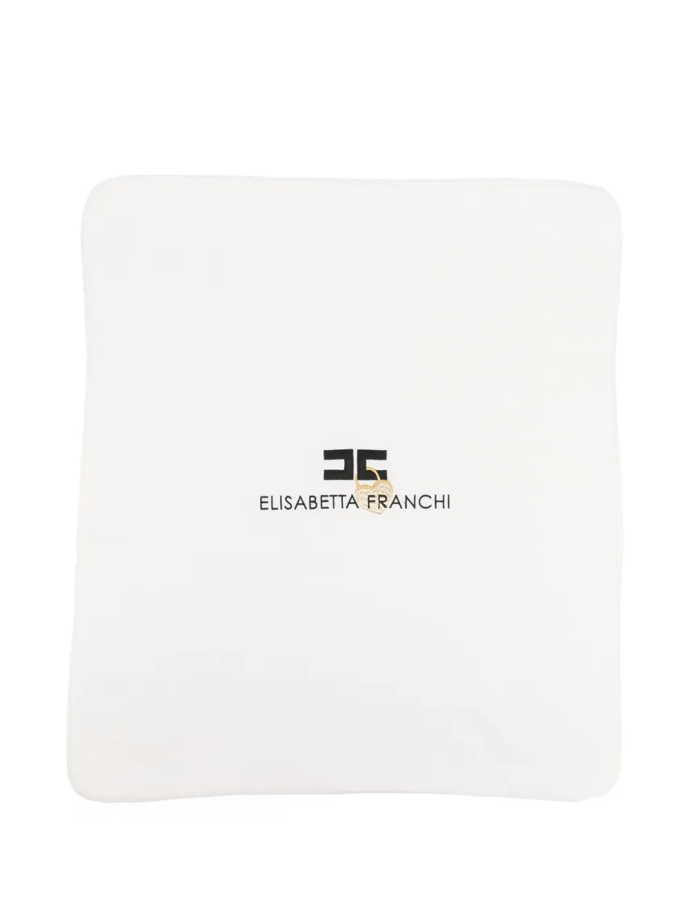Elisabetta Franchi Kids logo-embroidered heart-motif blankets - Bianco