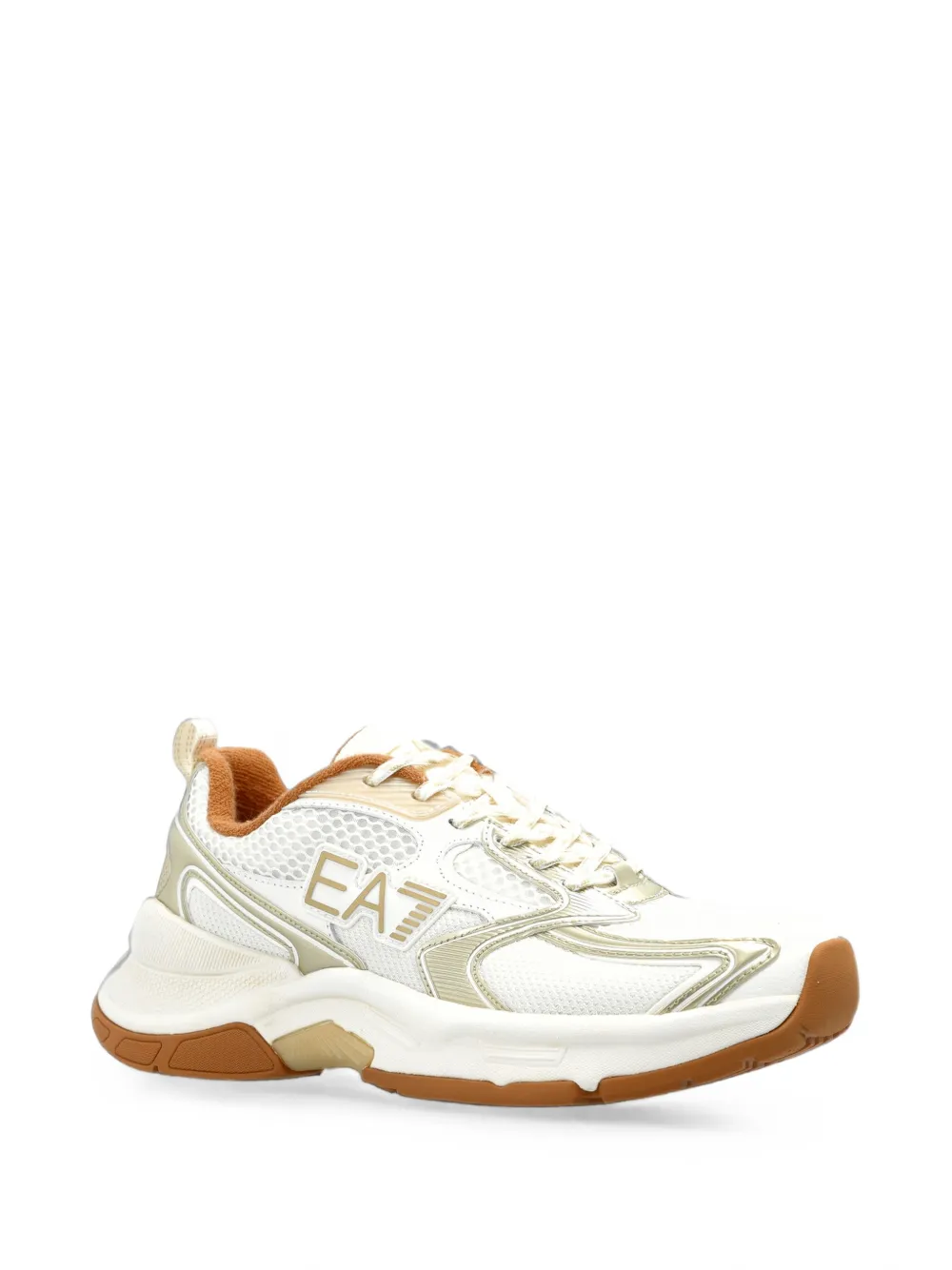 Ea7 Emporio Armani logo-patch panelled sneakers Wit