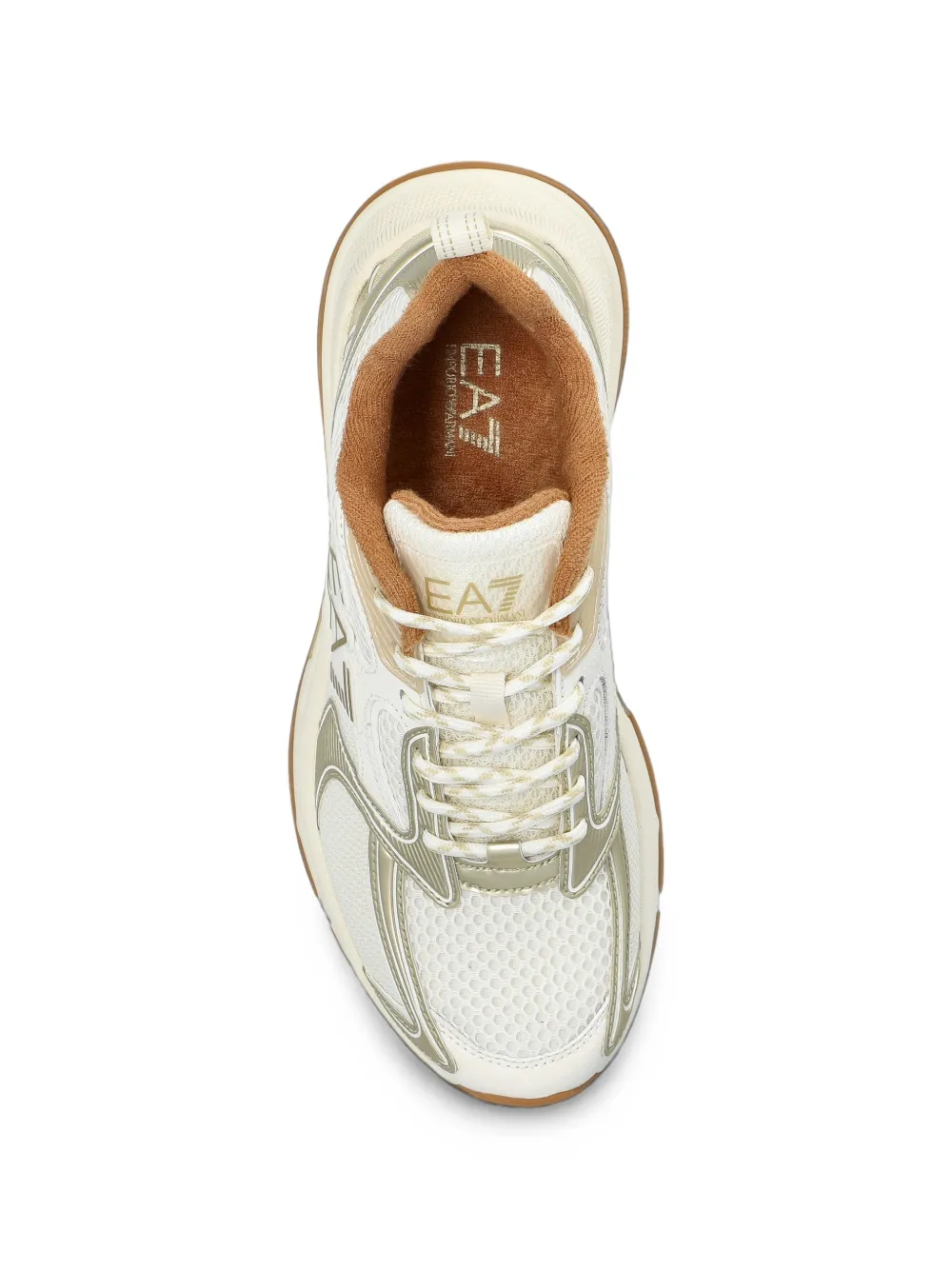 Ea7 Emporio Armani logo-patch panelled sneakers Wit
