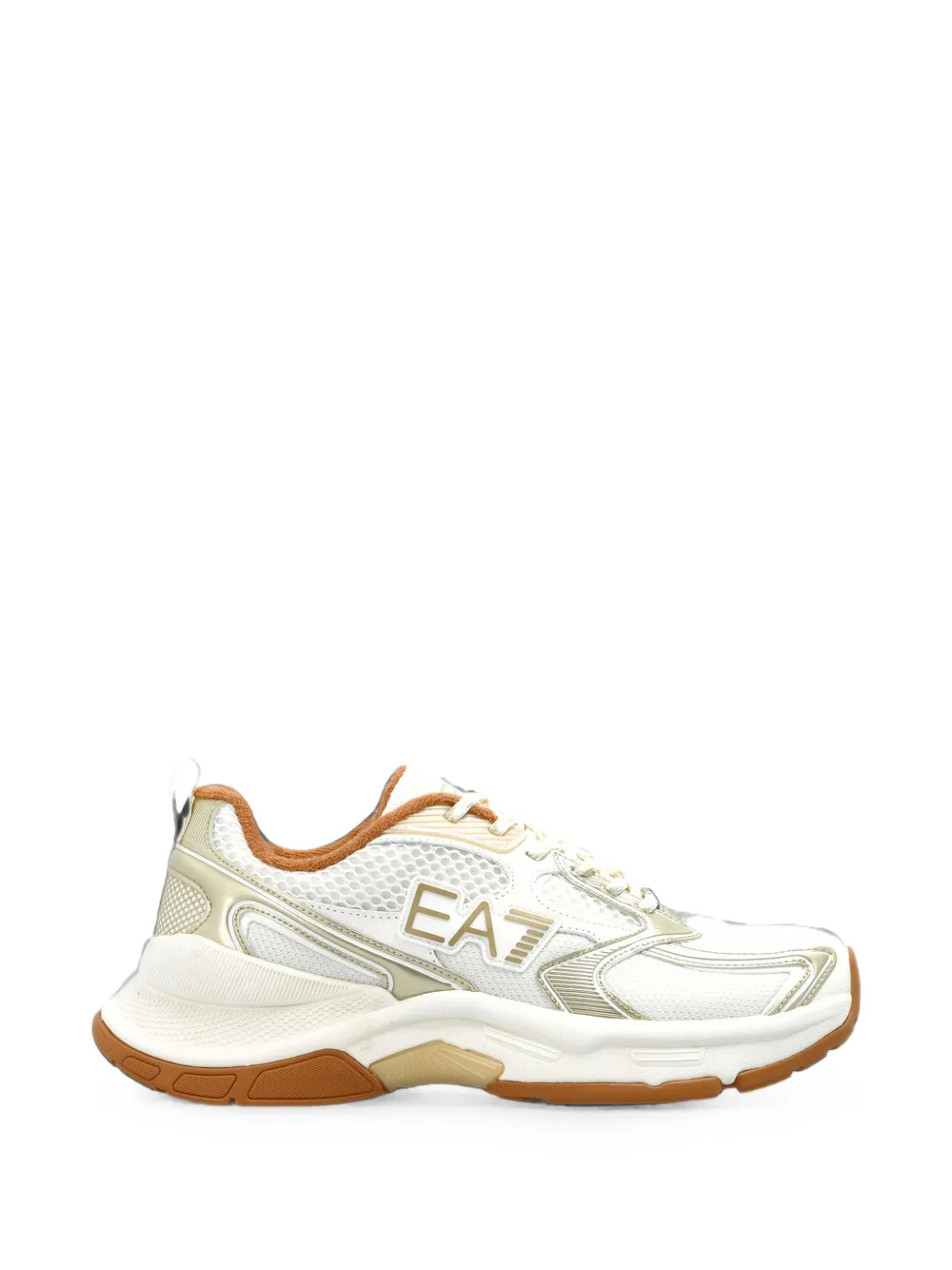 Ea7 Emporio Armani logo-patch panelled sneakers Wit