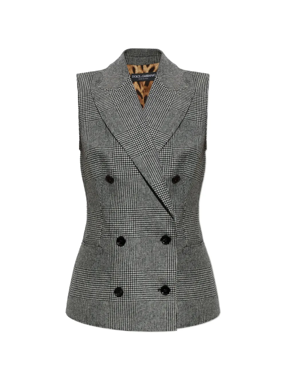 Dolce & Gabbana vest in glen plaid flannel - Grigio