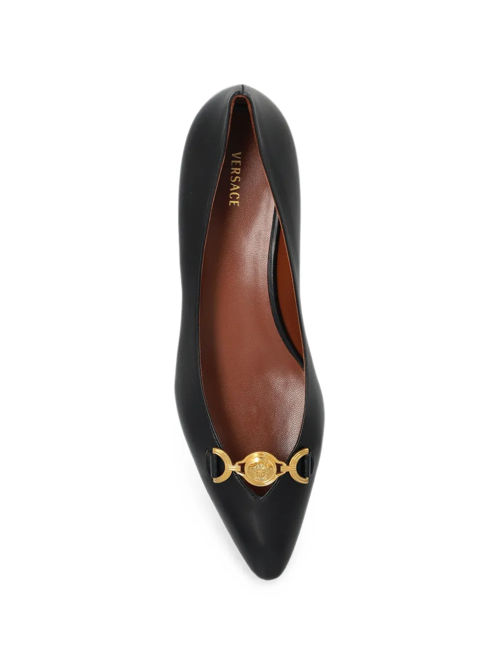 Versace pointed-toe ballet flats Zwart