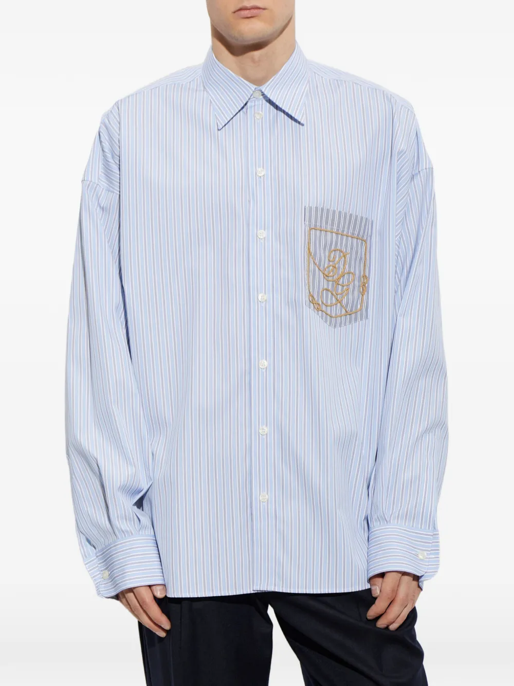 Dolce & Gabbana Gestreept overhemd Blauw