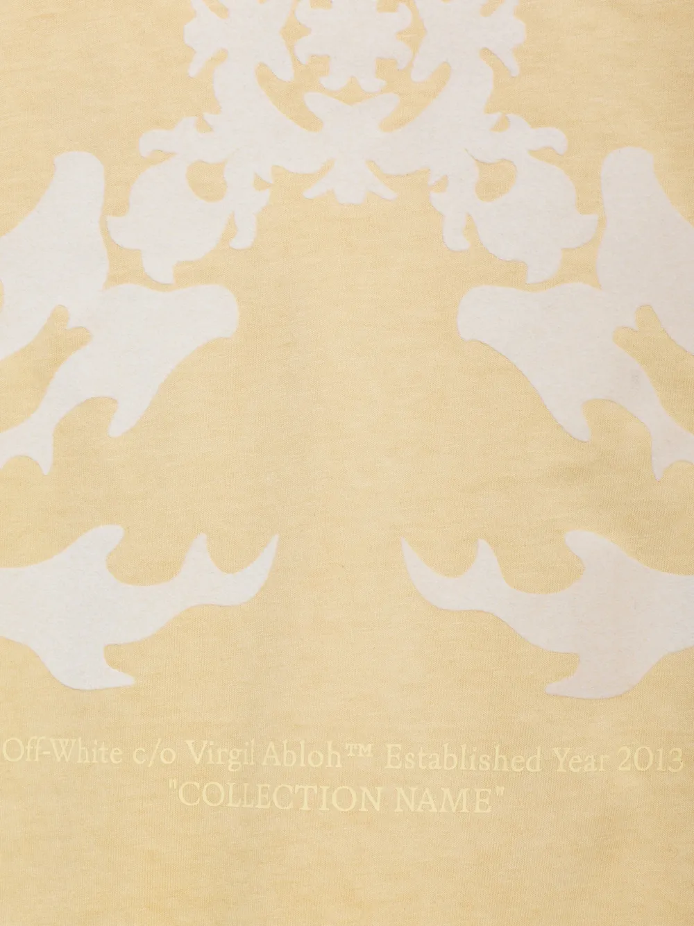 Off-White T-shirt met logoprint Geel