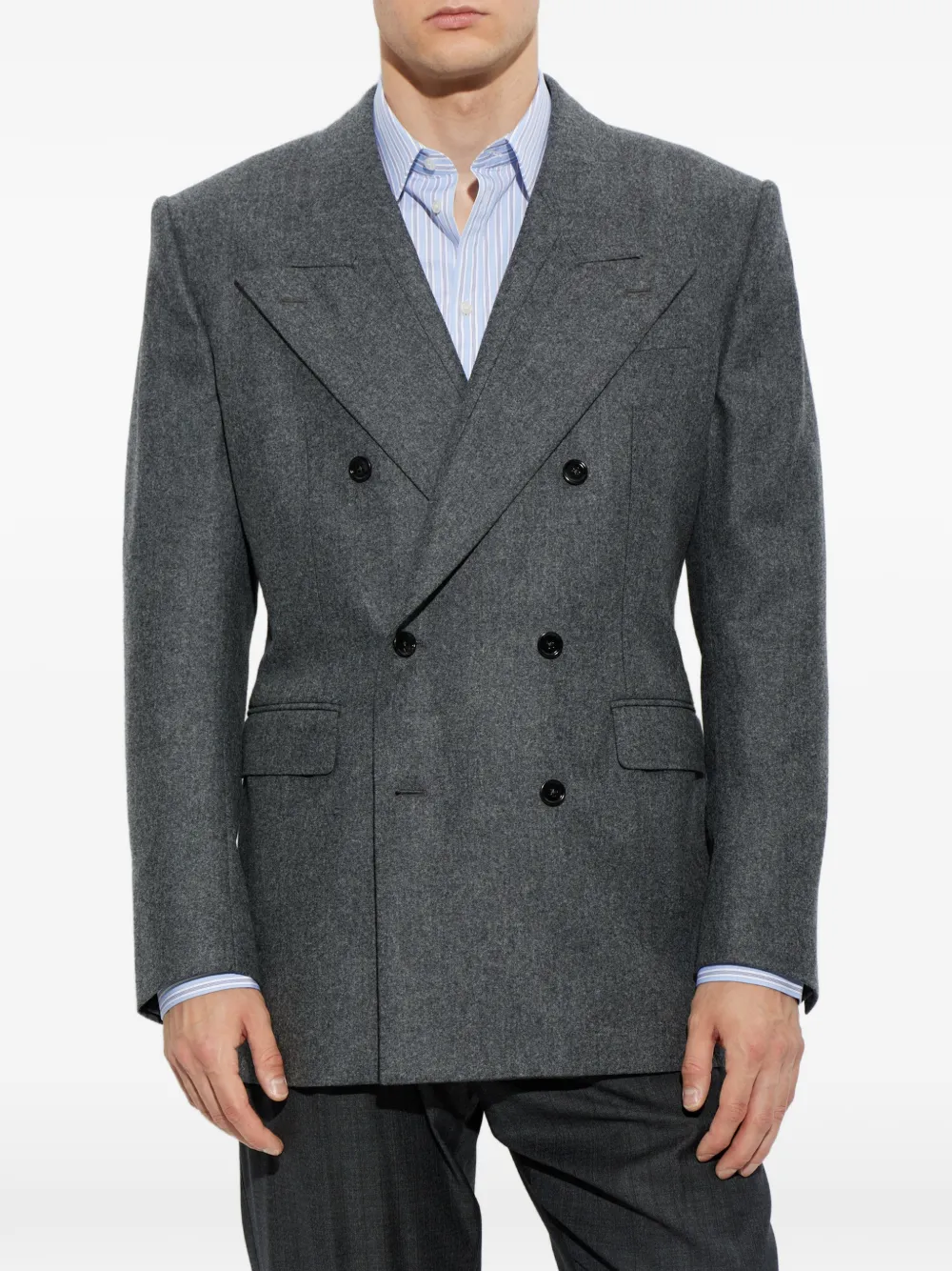 Dolce & Gabbana Wollen blazer met dubbele rij knopen Grijs