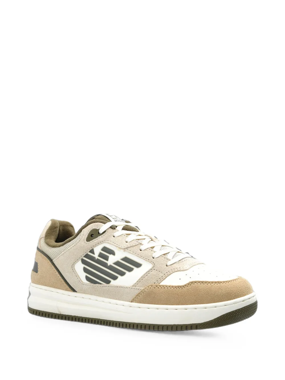 Ea7 Emporio Armani logo-patch sneakers Beige
