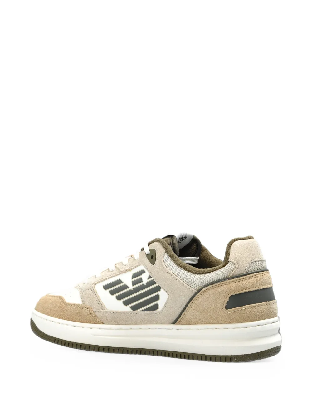 Ea7 Emporio Armani logo-patch sneakers Beige