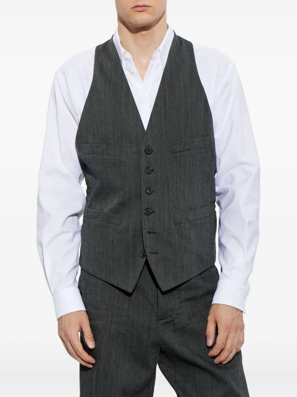 DSQUARED2 Gilet met visgraat patroon Grijs