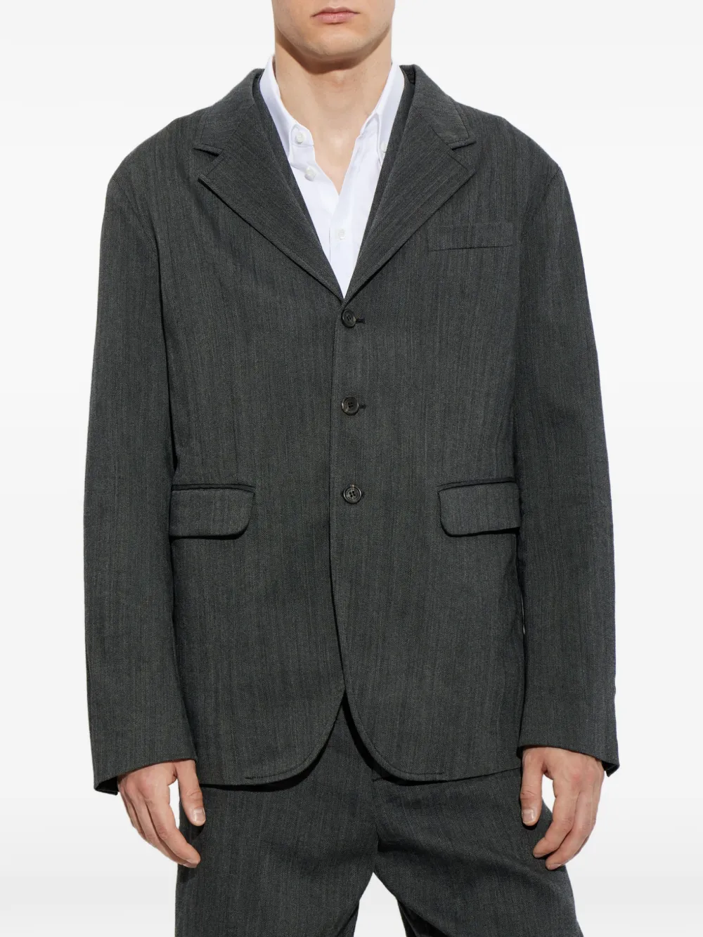 DSQUARED2 Osaka blazer met gekerfde revers en visgraat-patroon Grijs