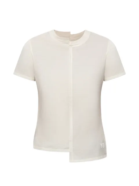 Y-3 logo-print asymmetric t-shirt
