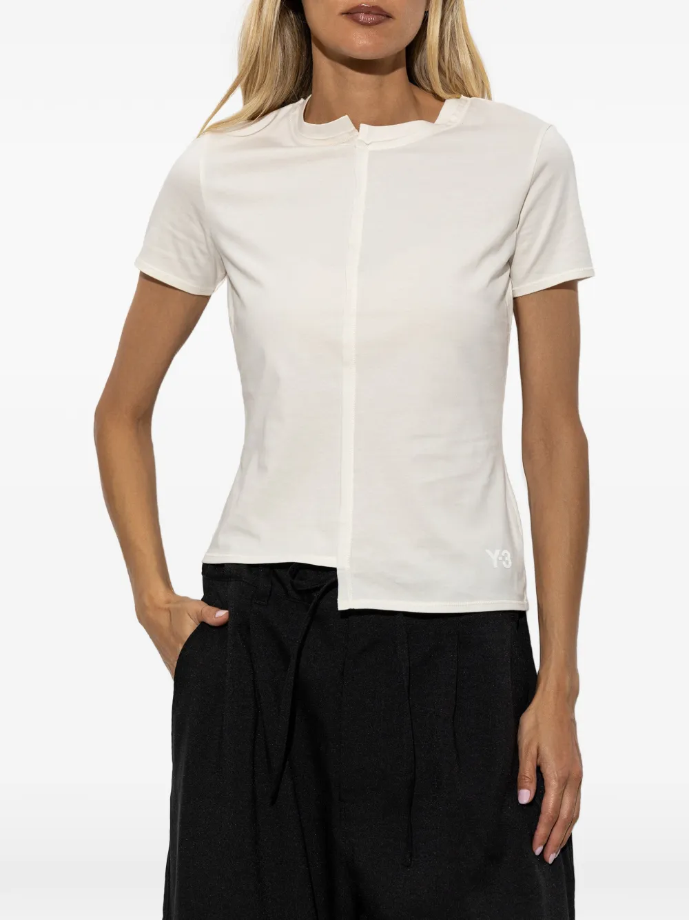 Y-3 T-shirt met logoprint Beige