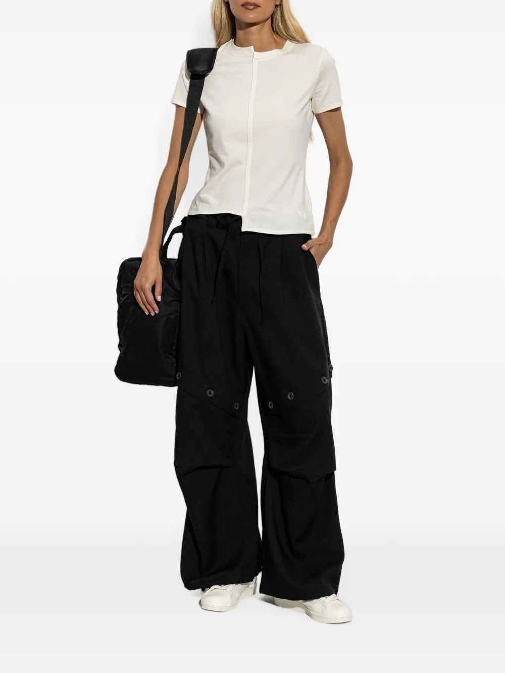 Y-3 T-shirt met logoprint Beige