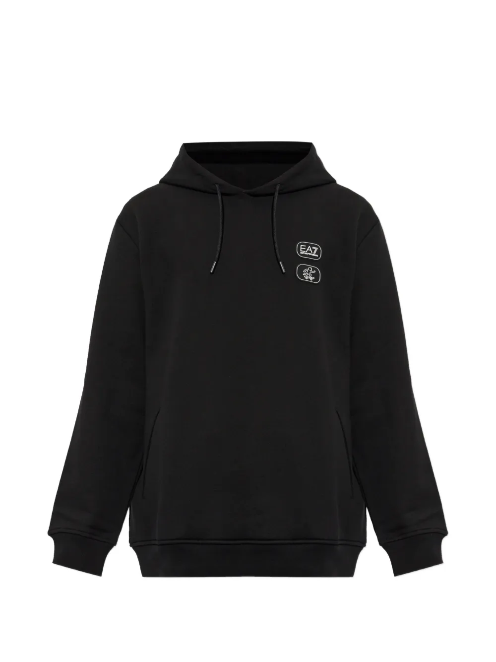 Ea7 Emporio Armani logo-patch hoodie - Nero