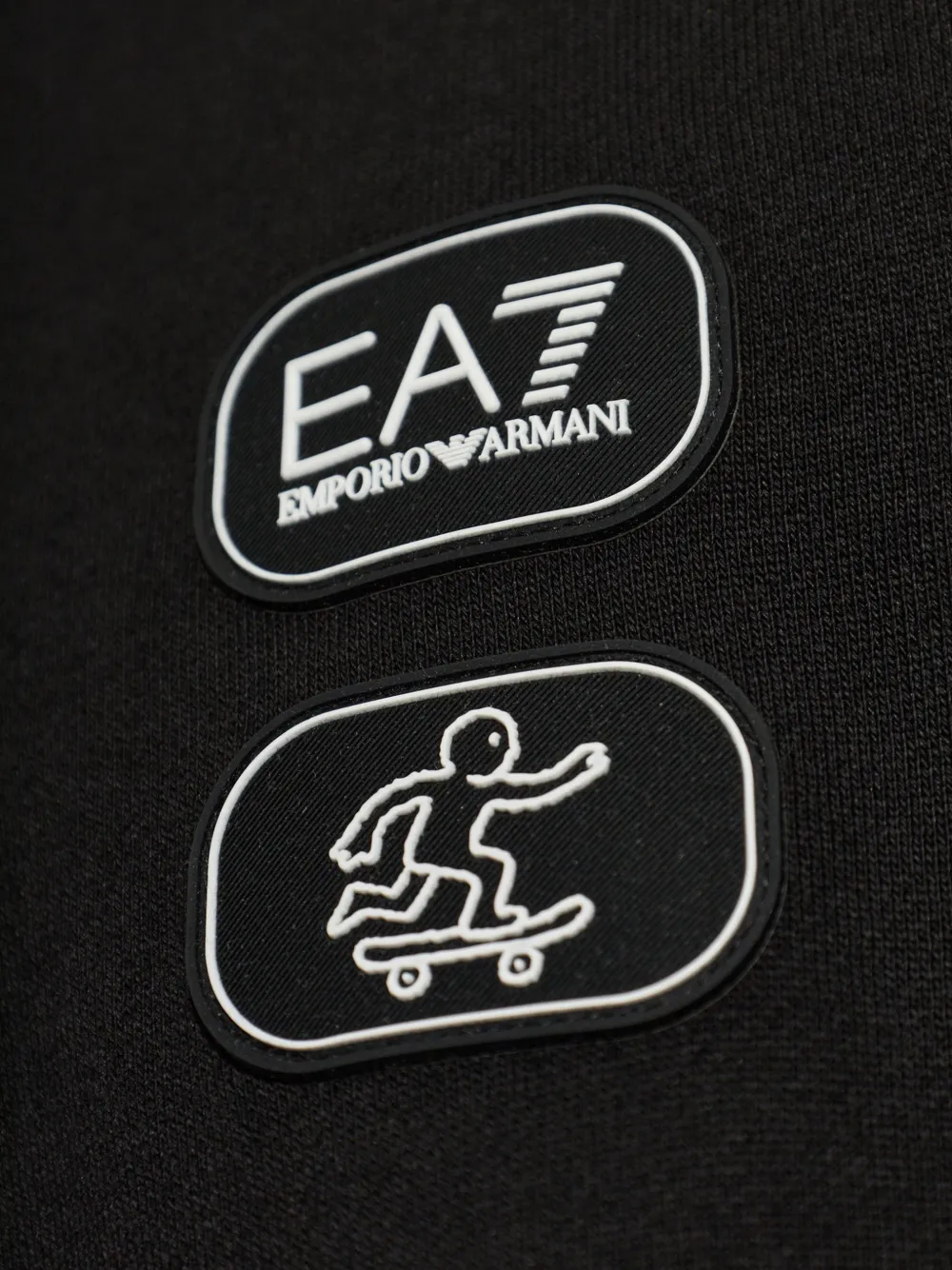 Ea7 Emporio Armani logo-patch hoodie Zwart