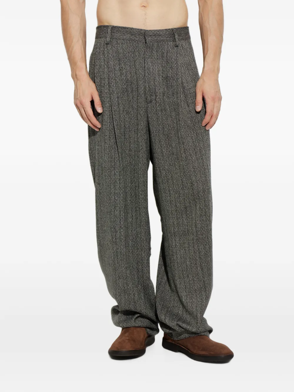 DSQUARED2 Plooibroek met visgraatpatroon Zwart