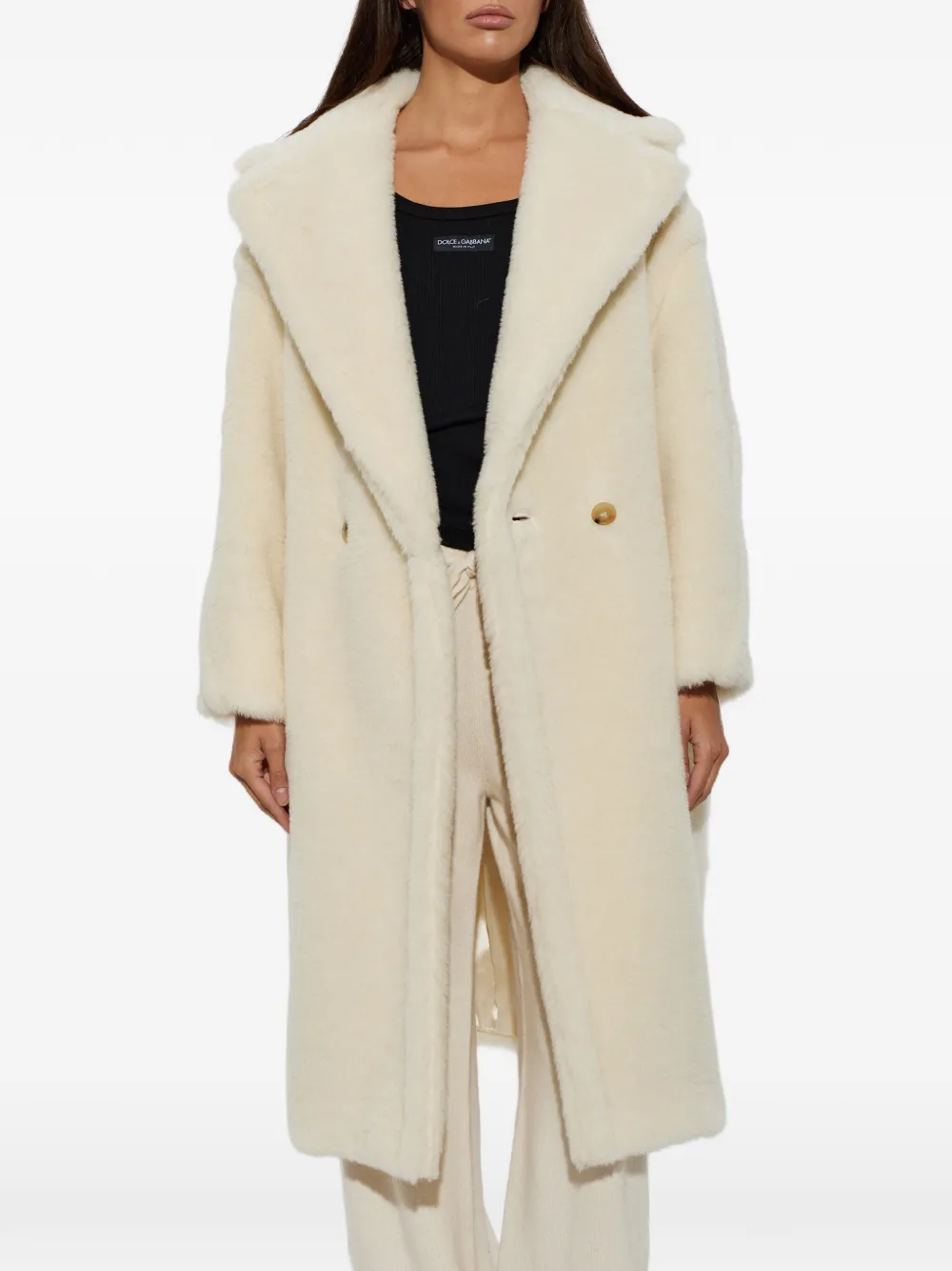 Max Mara Tedgirl jas met dubbele rij knopen Beige
