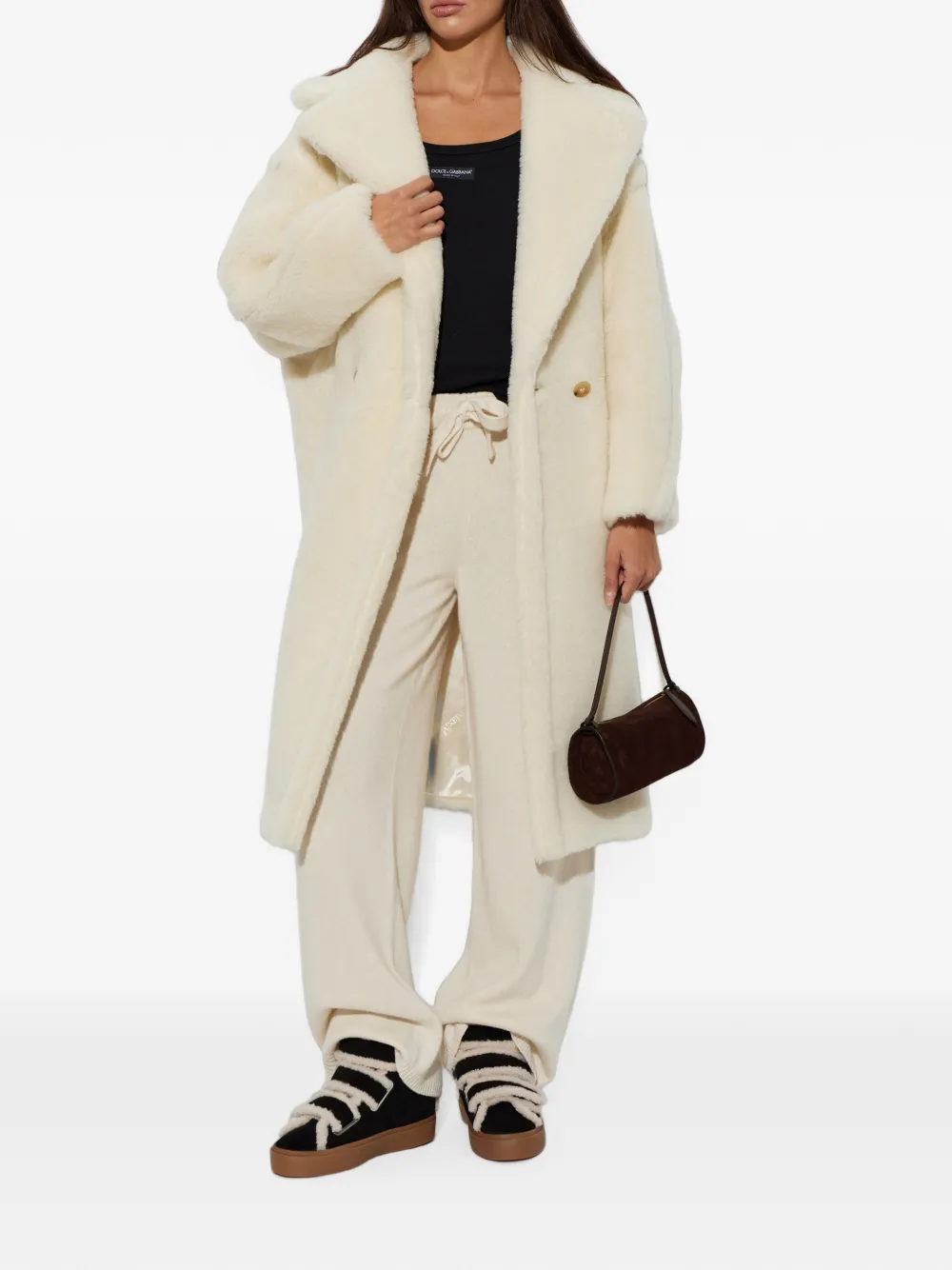 Max Mara Tedgirl jas met dubbele rij knopen Beige