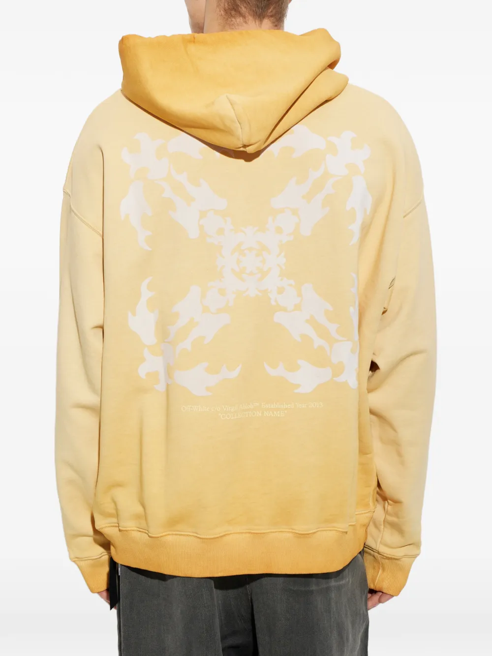 Off-White Katoenen hoodie met logoprint Oranje