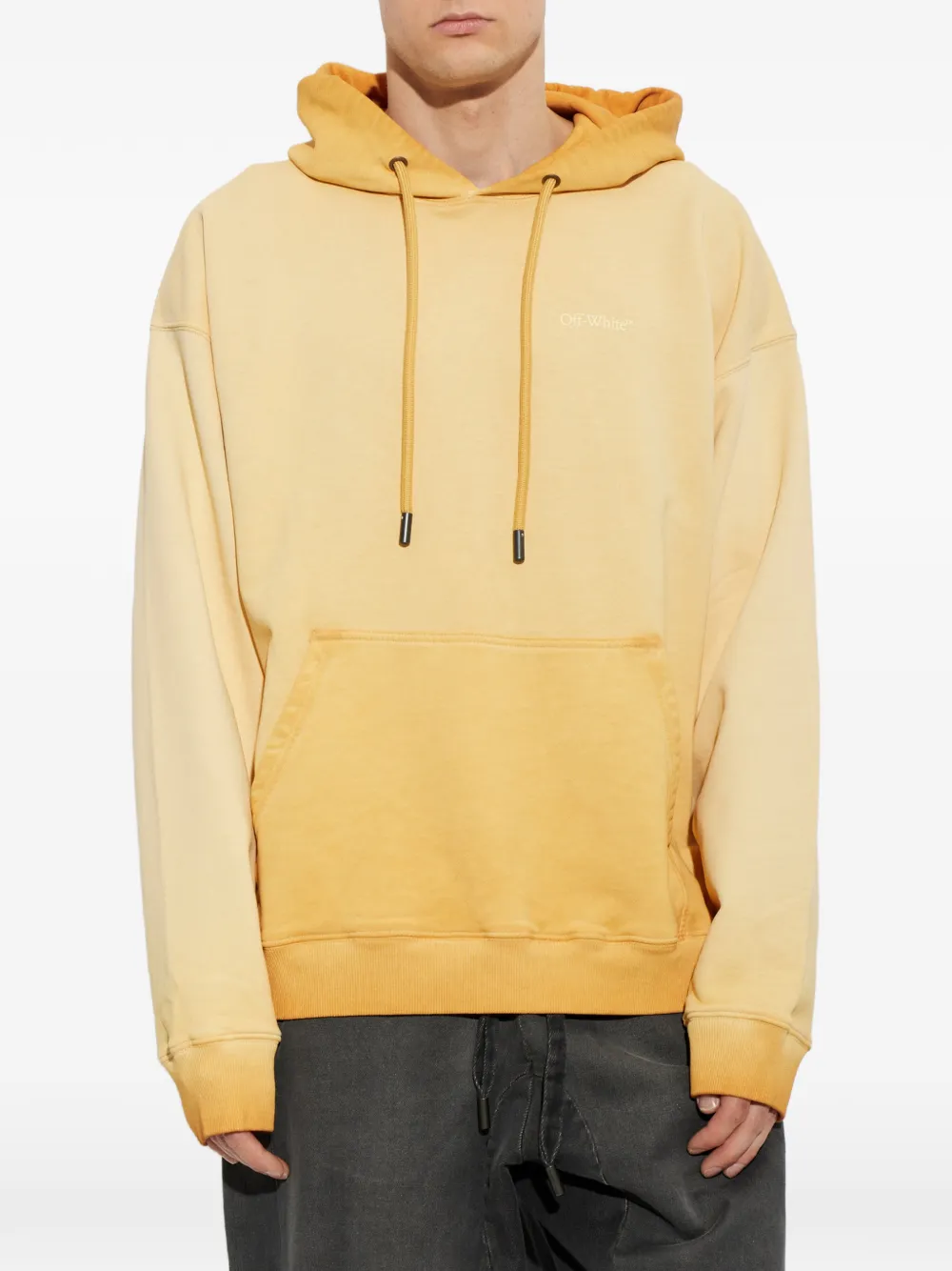 Off-White Katoenen hoodie met logoprint Oranje