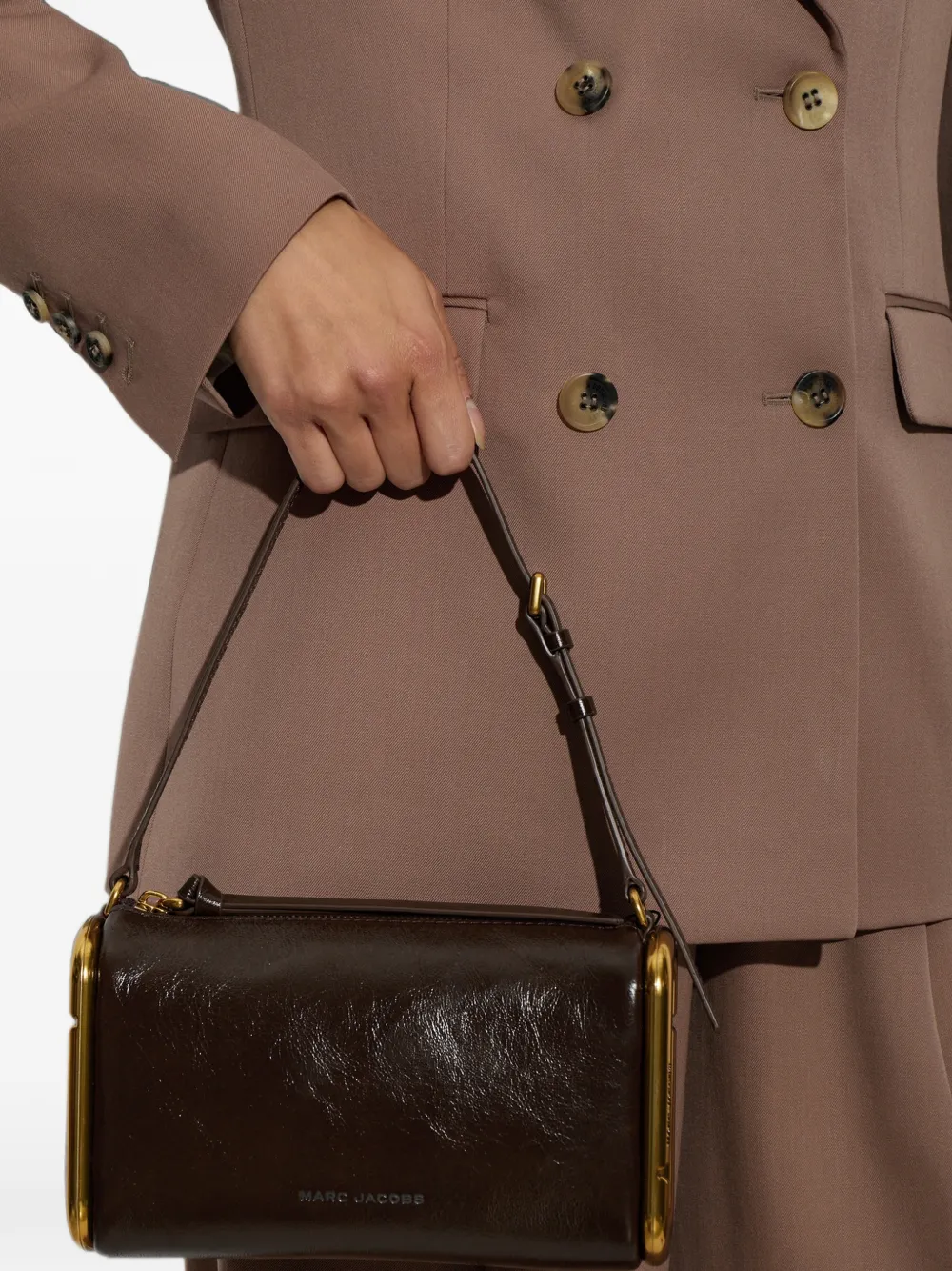 Marc Jacobs The Small Scene schoudertas met logo-reliëf Bruin