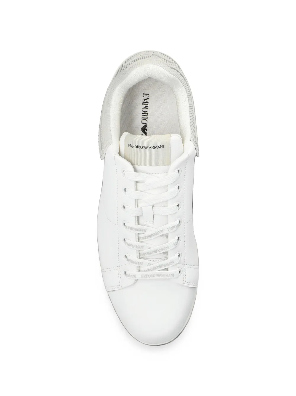 Emporio Armani logo-patch leather sneakers Wit