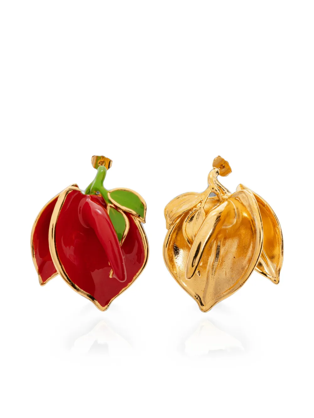 Moschino enamel-detail fruit-motif earrings - Oro
