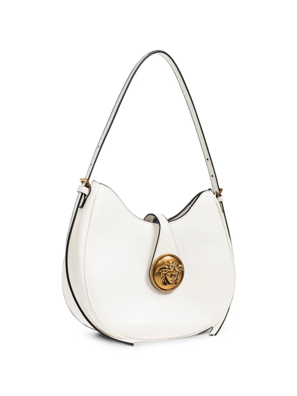 Versace Emblème nappa schoudertas Wit