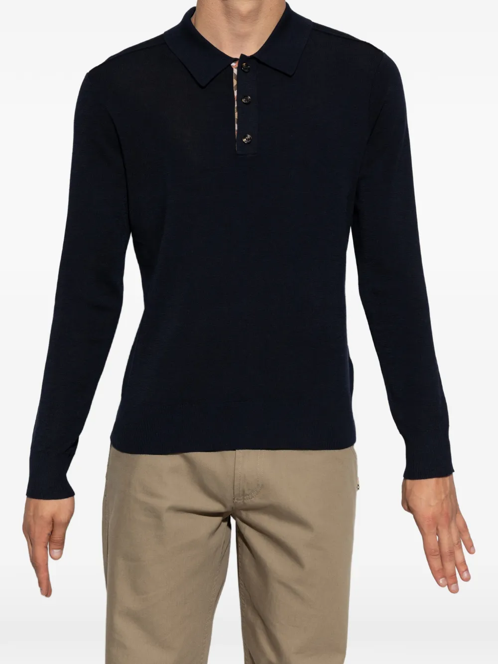 Burberry Marcus wollen poloshirt Blauw