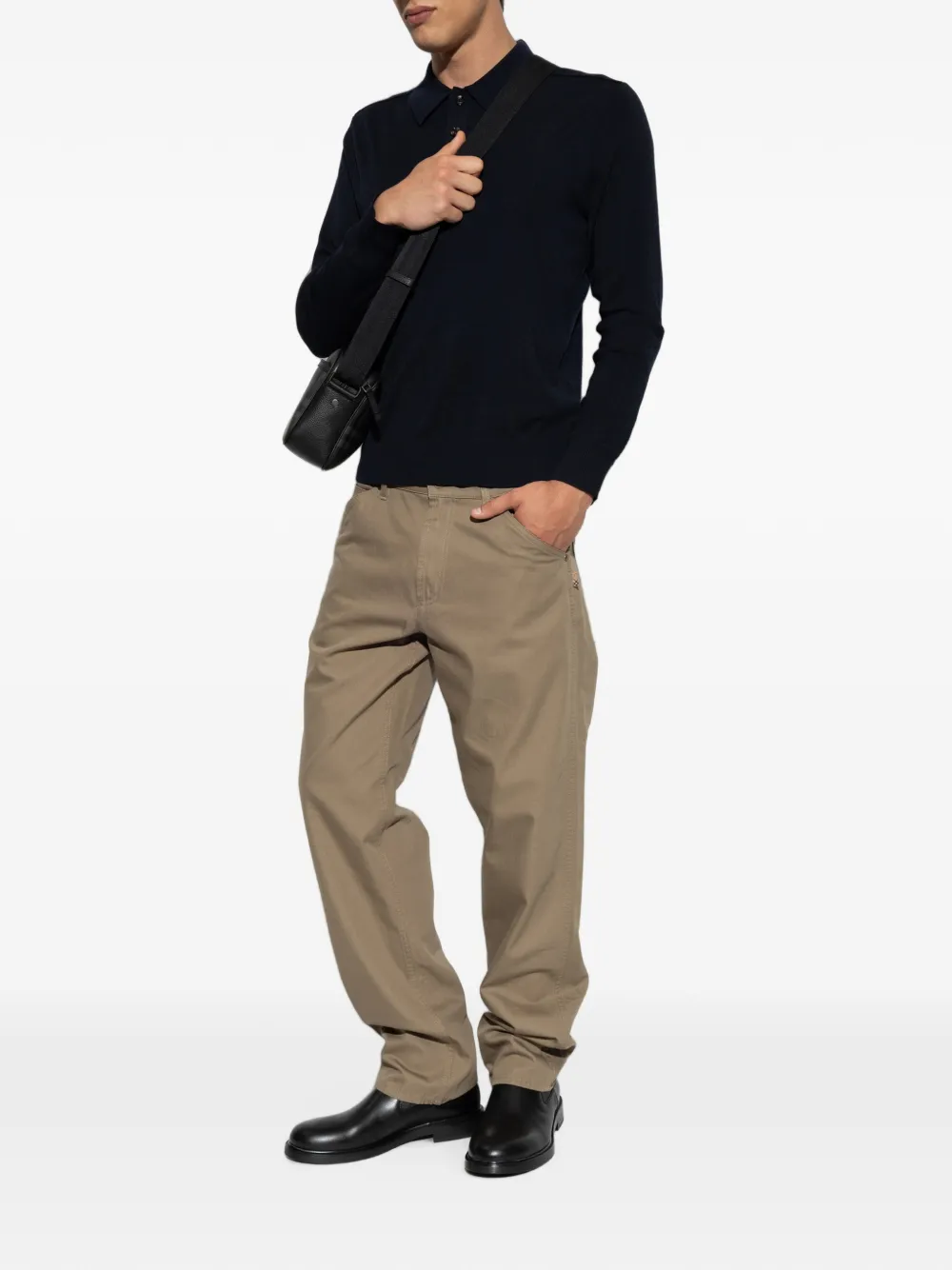 Burberry Marcus wollen poloshirt Blauw